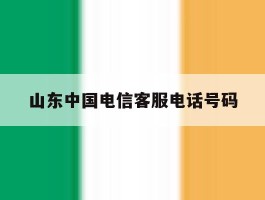 山东中国电信客服电话号码