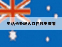 电话卡办理入口在哪里查看