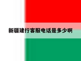 新疆建行客服电话是多少啊