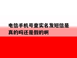 电信手机号查实名发短信是真的吗还是假的啊的简单介绍