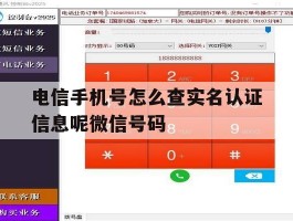 电信手机号怎么查实名认证信息呢微信号码
