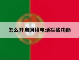 怎么开启网络电话拦截功能