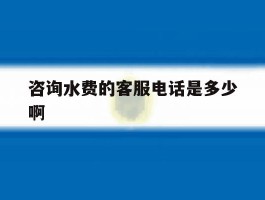 咨询水费的客服电话是多少啊