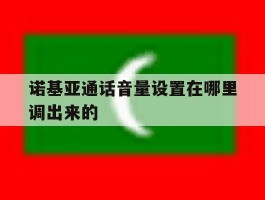 诺基亚通话音量设置在哪里调出来的