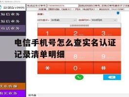 电信手机号怎么查实名认证记录清单明细