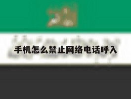 手机怎么禁止网络电话呼入