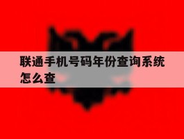 联通手机号码年份查询系统怎么查