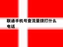 联通手机号查流量拨打什么电话