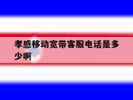 孝感移动宽带客服电话是多少啊