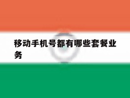 移动手机号都有哪些套餐业务
