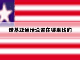诺基亚通话设置在哪里找的