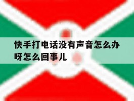 快手打电话没有声音怎么办呀怎么回事儿