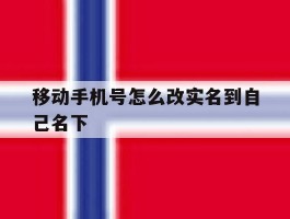 移动手机号怎么改实名到自己名下