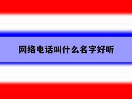 网络电话叫什么名字好听