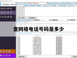 查网络电话号码是多少