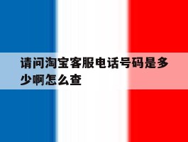 请问淘宝客服电话号码是多少啊怎么查