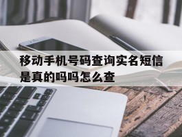 移动手机号码查询实名短信是真的吗吗怎么查