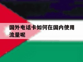 包含国外电话卡如何在国内使用流量呢的词条