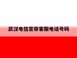 武汉电信宽带客服电话号码