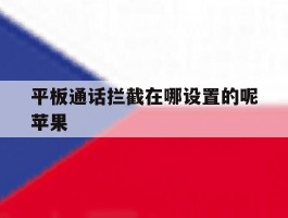 平板通话拦截在哪设置的呢苹果
