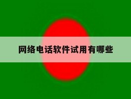 网络电话软件试用有哪些