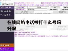 包含在线网络电话拨打什么号码好呢的词条