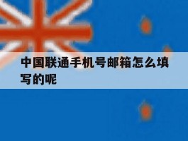 包含中国联通手机号邮箱怎么填写的呢的词条