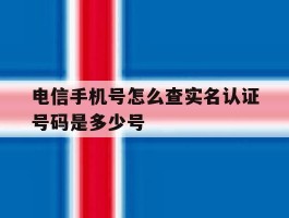 电信手机号怎么查实名认证号码是多少号