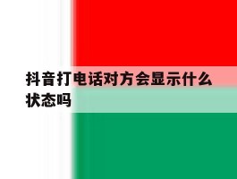 抖音打电话对方会显示什么状态吗