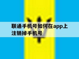 联通手机号如何在app上注销掉手机号