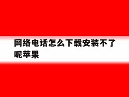 网络电话怎么下载安装不了呢苹果