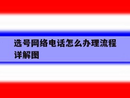 选号网络电话怎么办理流程详解图