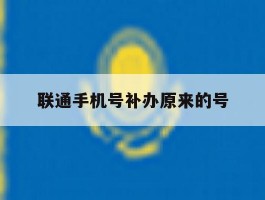 联通手机号补办原来的号