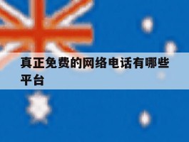 真正免费的网络电话有哪些平台