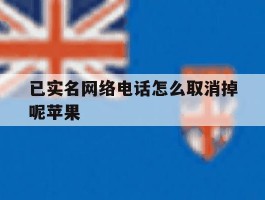 已实名网络电话怎么取消掉呢苹果
