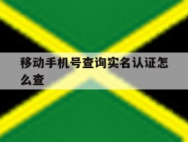 移动手机号查询实名认证怎么查