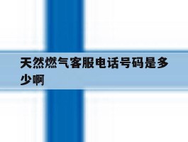 包含天然燃气客服电话号码是多少啊的词条