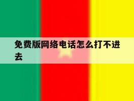 免费版网络电话怎么打不进去