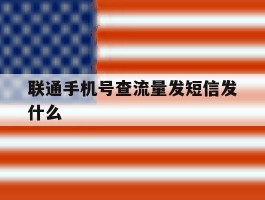 联通手机号查流量发短信发什么